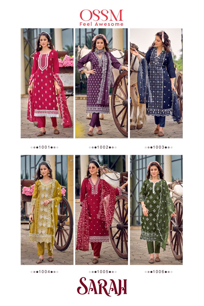 Sarah By Ossm Designer Silk Embroidery Readymade Suits Wholesale Market In Surat